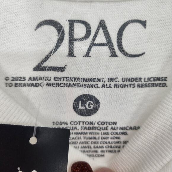 2Pac “Keep Ya Head Up” Graphic Tee White by Bioworld Men’s Size Large - Picture 4 of 5
